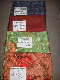 Tkaniny materiały kupony tanio bawełny wełny inne