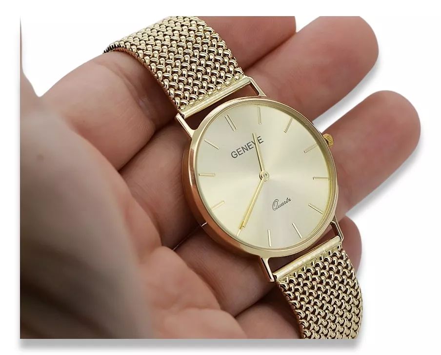 Złoty zegarek damski 14k 585 Geneve mw004ydy&mbw021y-f Poznań