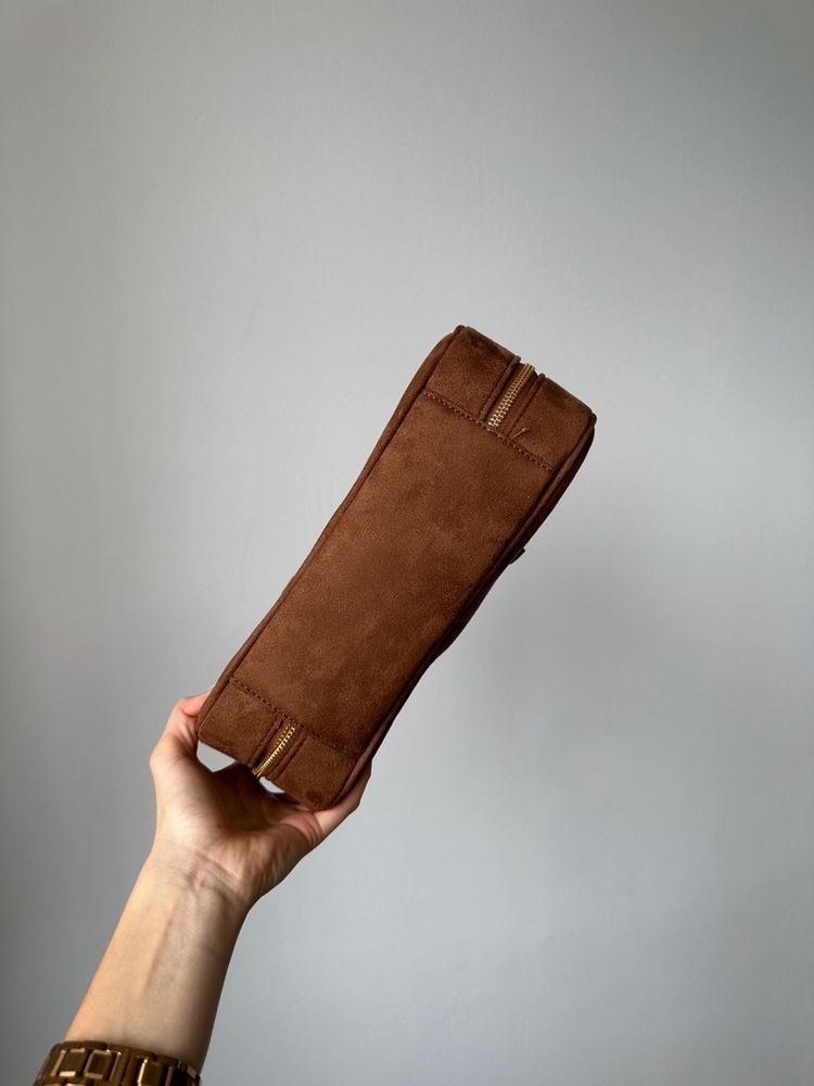 Torebka Miu Miu arcadie suede textile brown