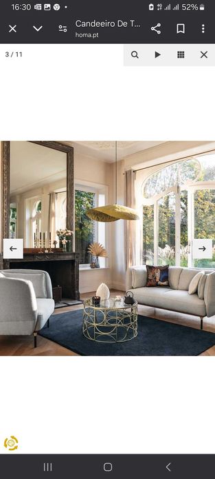 Candeeiro de teto em Latão