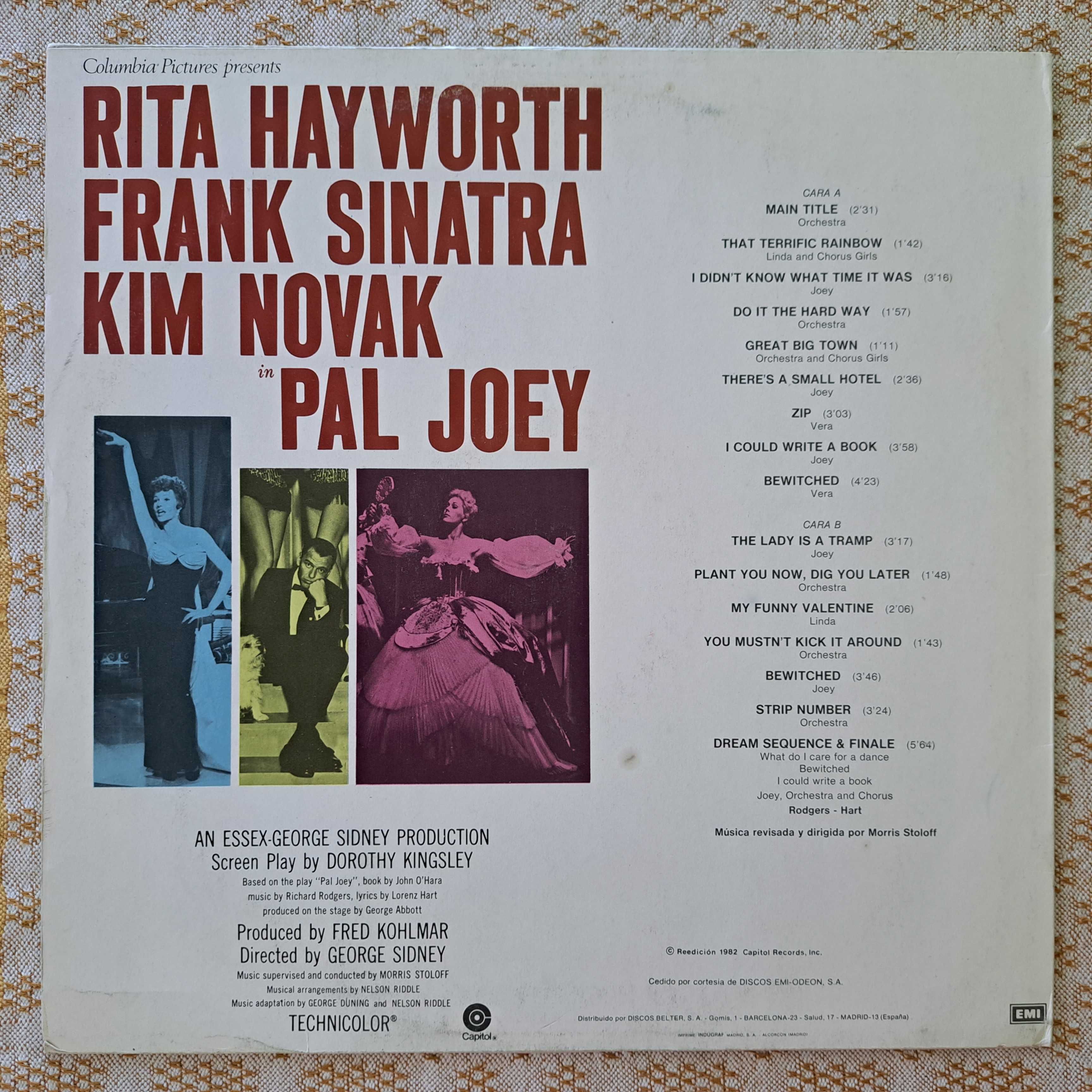 Frank Sinatra, Rita Hayworth, Kim Novak Pal Joey Banda Sonora Original