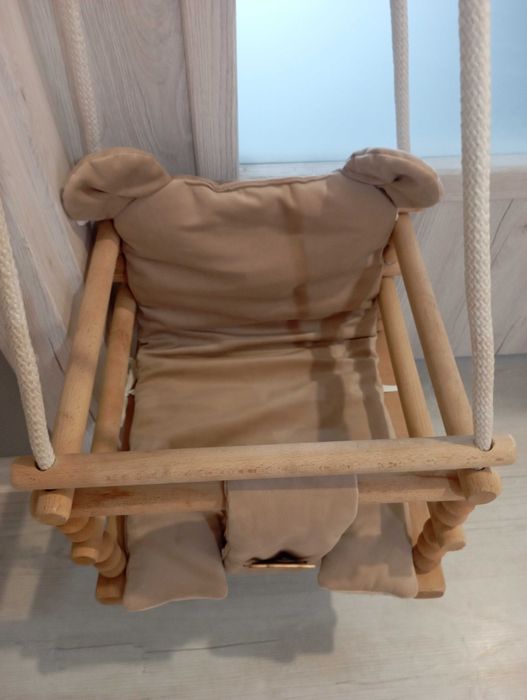 Huśtawka dziecięca wisząca drewniana