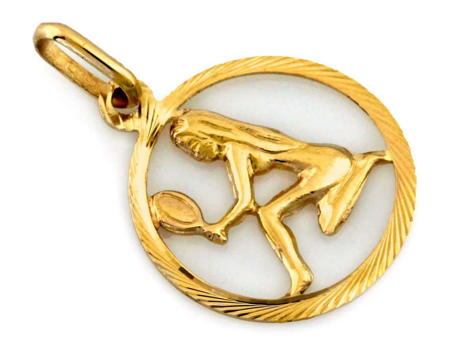 Złota zawieszka znak zodiaku PANNA pr585
