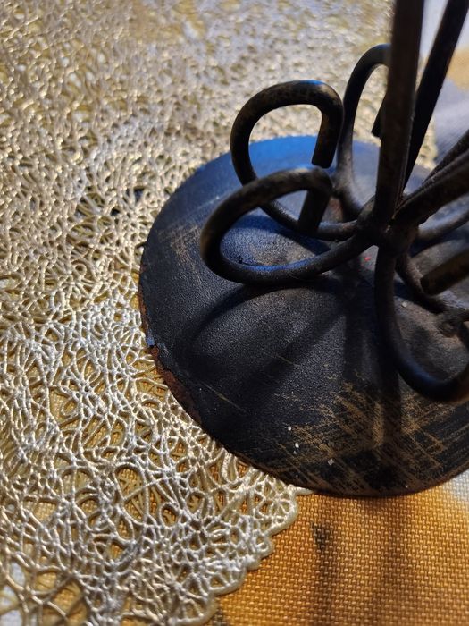 Zestaw używany: świeca w szkle i świecznik