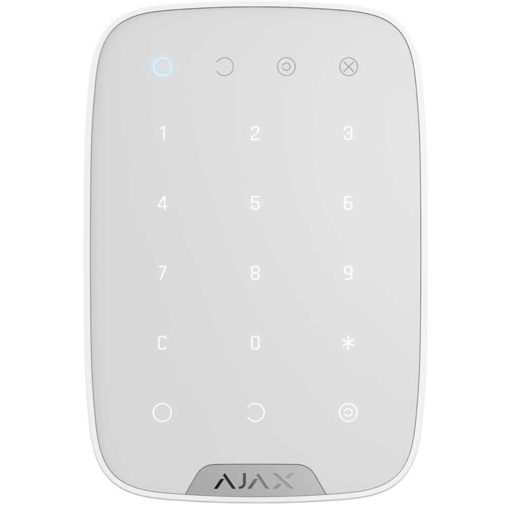 Сенсорна клавіатура Ajax KeyPad Plus white з брелоками і картками