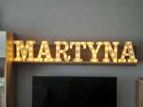 Litery literki świecące napis MARTYNA