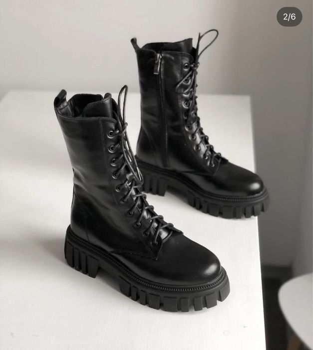 Акція  Крутезні зимові шкіряні черевики на шнурівці 1980 грн