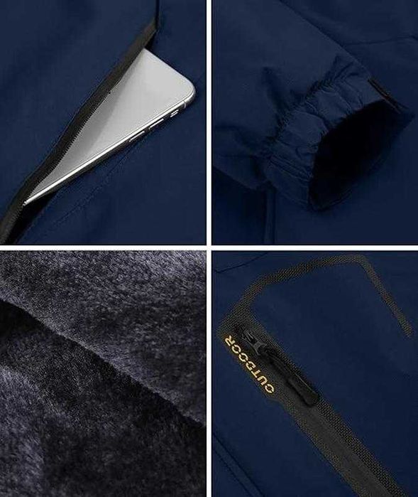 Куртка чоловіча SwissWell зимова капюшон водо-вітрозахисна синя р.2XL