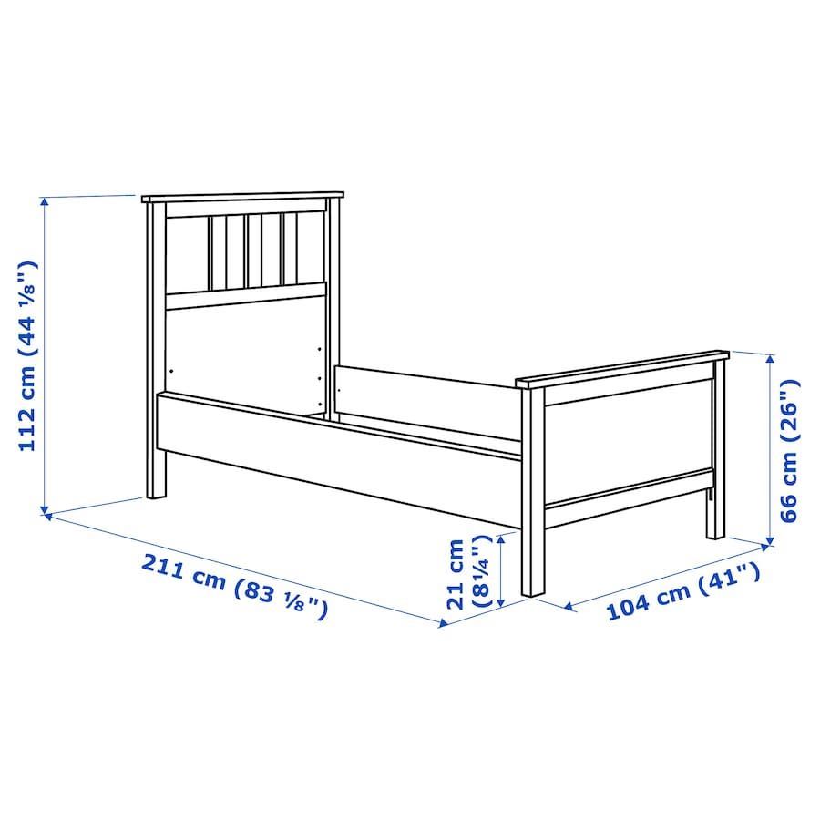 HEMNES Rama łóżka, czarnobrąz, dno 90x200cm 702.495.49