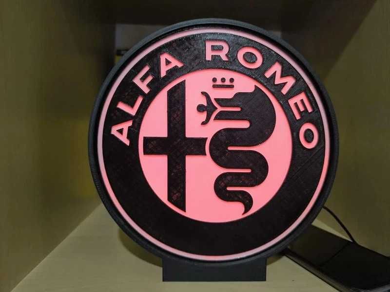Luminária/Lightbox Alfa Romeo 2 cores