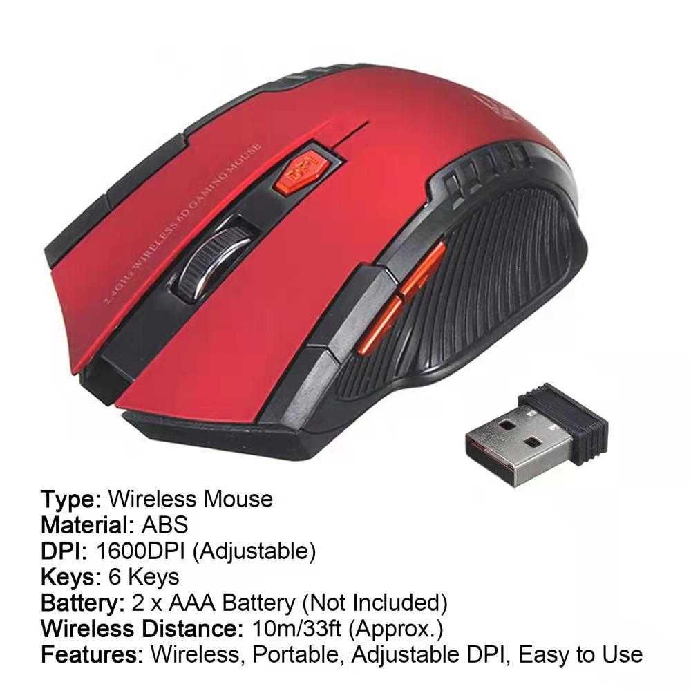 Бездротова миша Оптична миша Ігрова миша для комп’ютера та ноутбука
