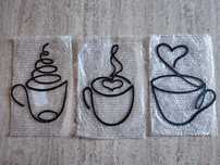Decoração ferro 3 chávenas café chá