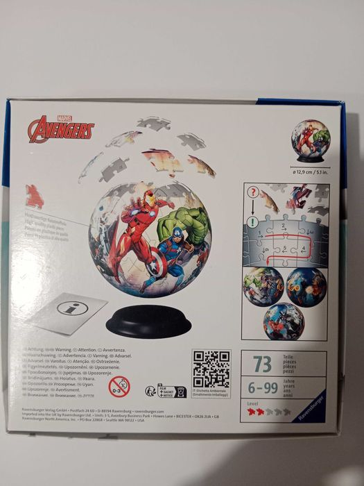 Puzzle 3D Marvel Avengers raz ułożone plastikowe jak nowe