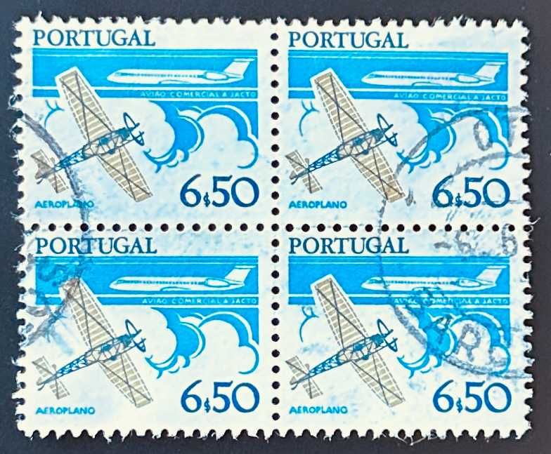 Quadra de selos usados de 6$50 - Instrumentos de trabalho - 1980