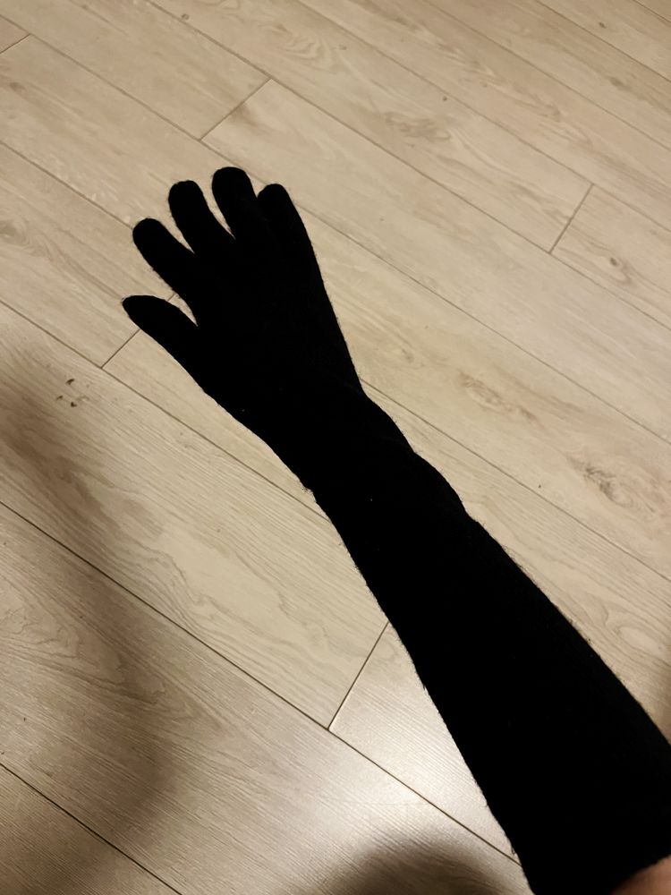 Перчатки длинные теплые черные женские удлиненные Kira Plastinina