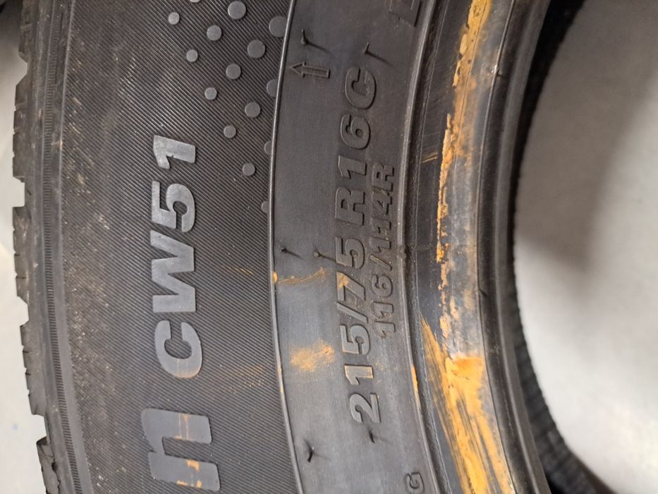 2x opony zimowe zima kumho 8mm 215/75/16c