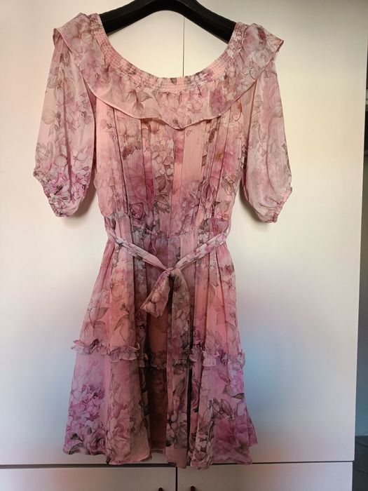 Sukienka kwiaty rozkloszowana hiszpanka carmen wesele xl 42