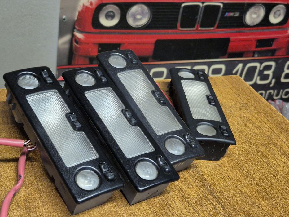 BMW E36 Mpakiet Lampka Jupiter Środkowa Przednia Podsufitki Czarna Ory