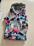 Zimno NOWA hoodie bluza chryzantemy S kangurka unisex damska