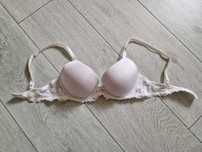 H&M biały biustonosz push up z koronką 70B