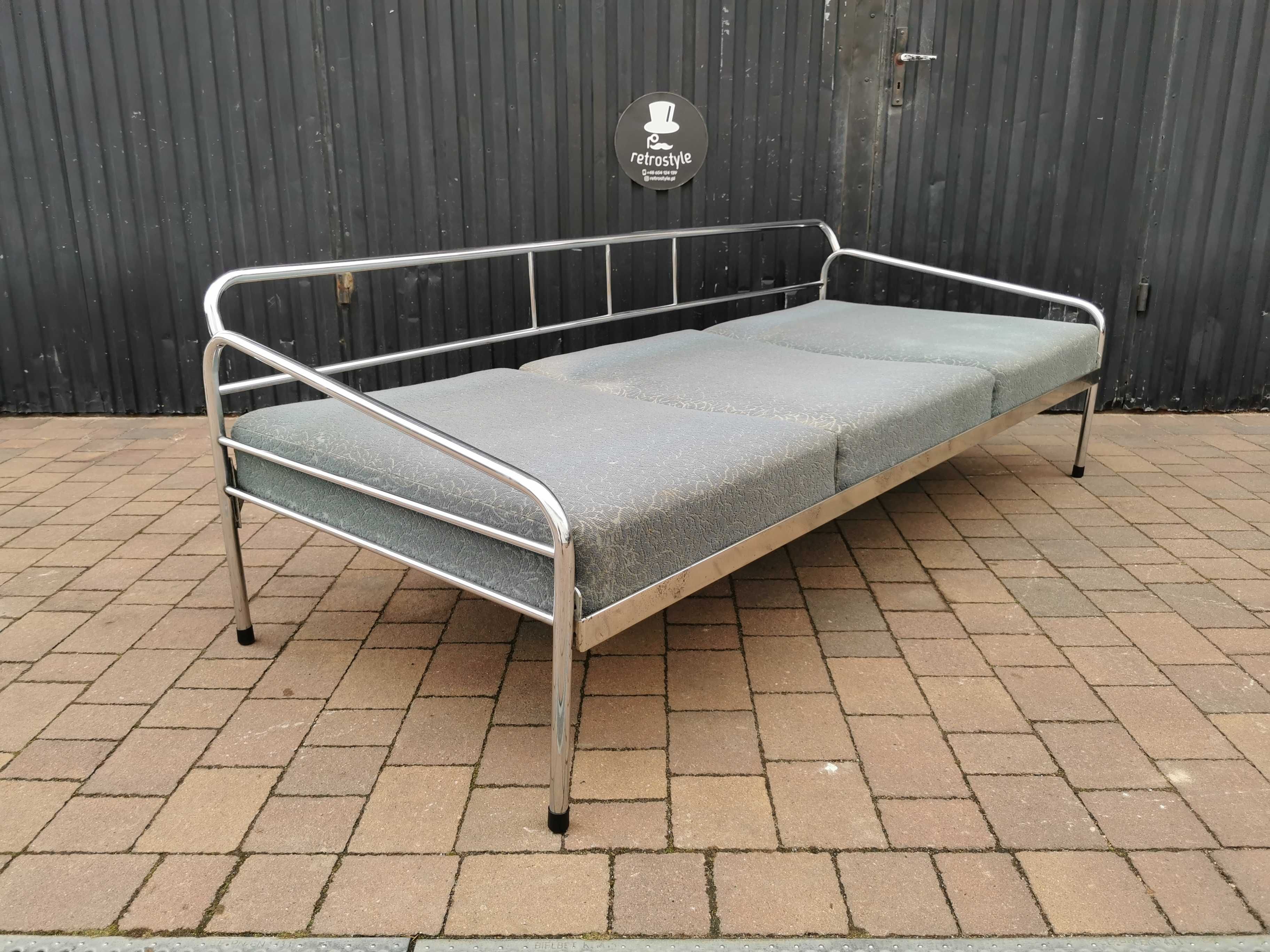Sofa chrom Hynek Gottwald/ KOVONA Czechosłowacja '30, Bauhaus, Prl