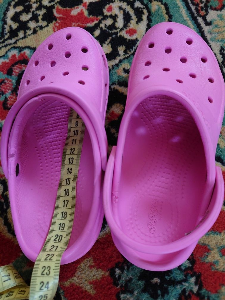 Crocs jibbitz рожеві крокси на дівчинку р.33-34-