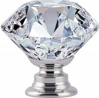Uchwyty meblowe diament kryształ 2 cm 4 szt