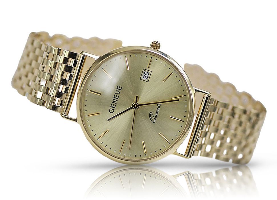 Złoty zegarek męski 14k Geneve mw006y&mbw005y elegancki lekki Gdańsk