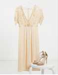 Frock and Frill brzoskwiniowa plisowana sukienka