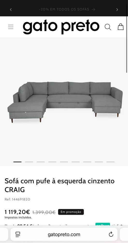 Sofá da Loja Gato Preto.