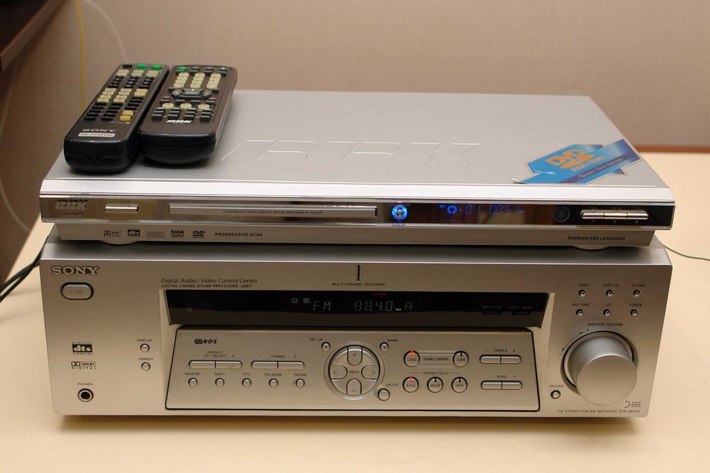 Аудио видео ресивер Sony STR-DE475. CD/DVD плеер BBK 969S + пульты ДУ