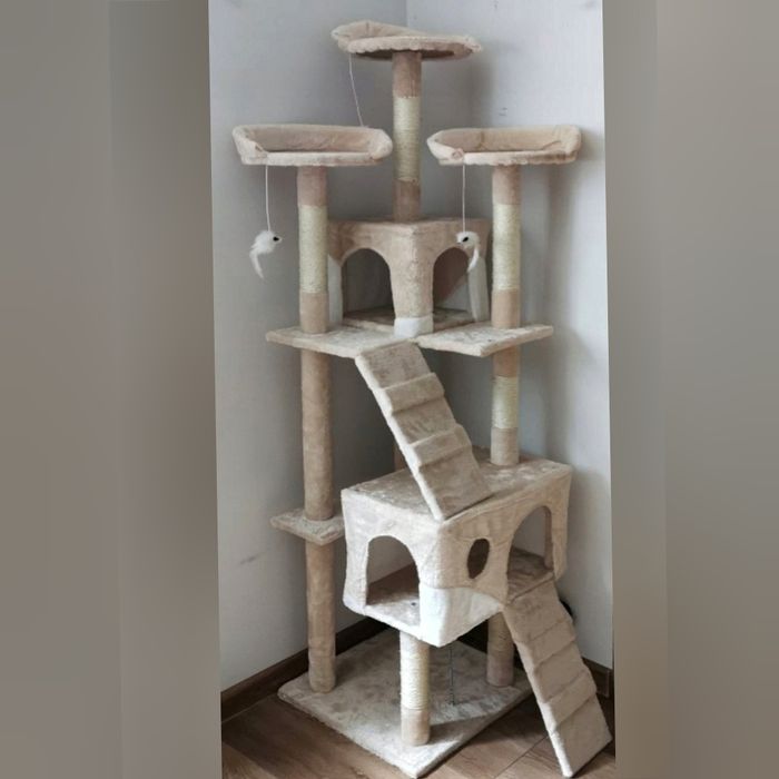Drapak dla kota XXL beżowy 170cm elegancki ekskluzywny