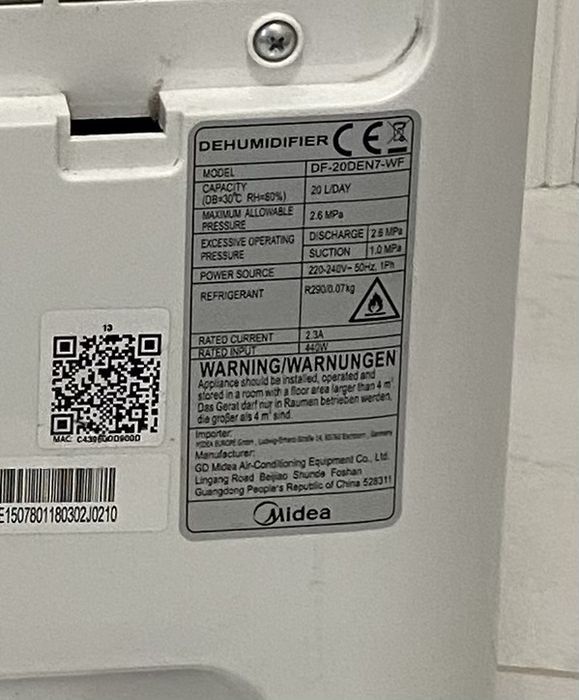 Осушувач повітря  мідеа  20 літрів