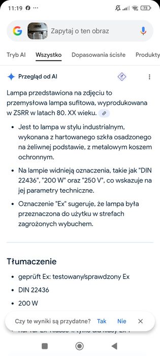 Lampa przemysłowa stylu industrialna