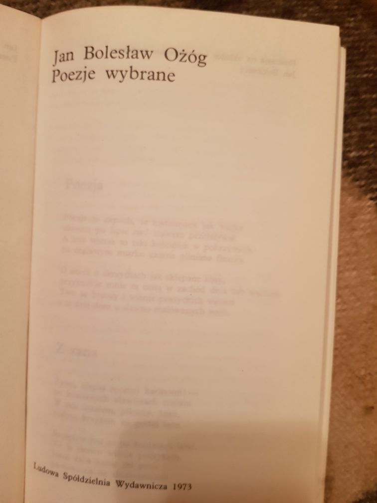 Jan Bolesław Ożóg Poezje wybrane LSW 1973