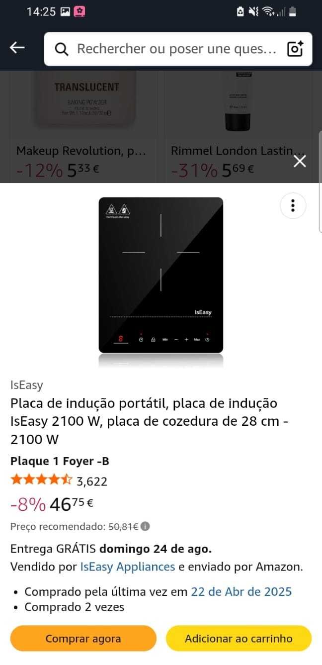 Placa indução portatil 28cm