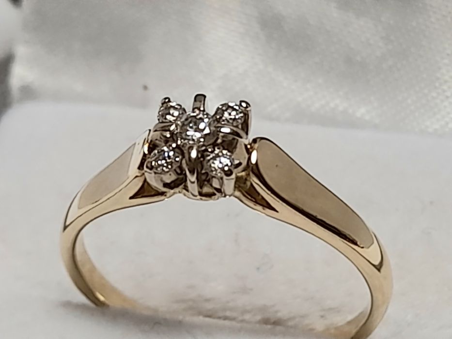 Pierścionek Złoty Brylantowy Zloto 14k