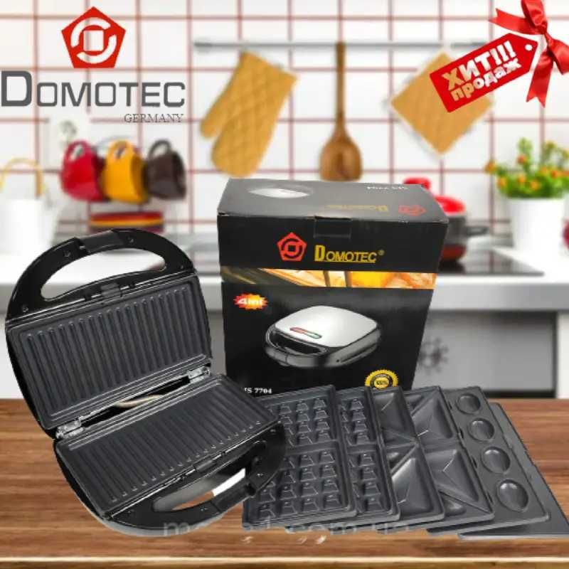 Вафельница Орешница Гриль Сендвичница Мультипекарь 4в1 Domotec 1000 Вт