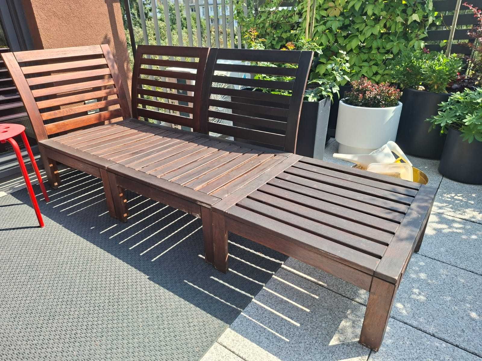 zestaw drewnianych mebli ogrodowych IKEA, - 5 elementów z poduchami