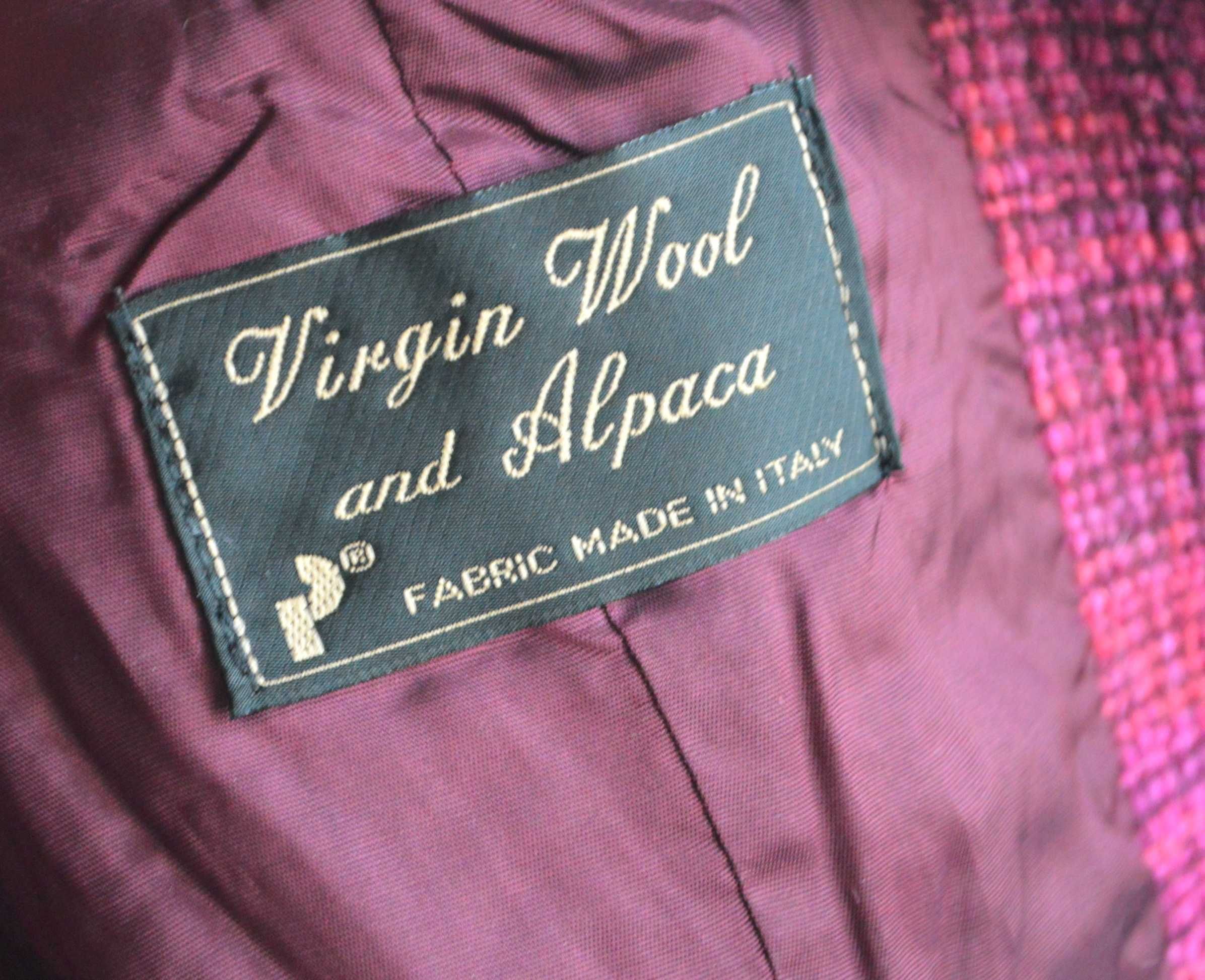 OIS Vintage virgin wool żakiet kurtka wiosenna alpaka wełna M boho