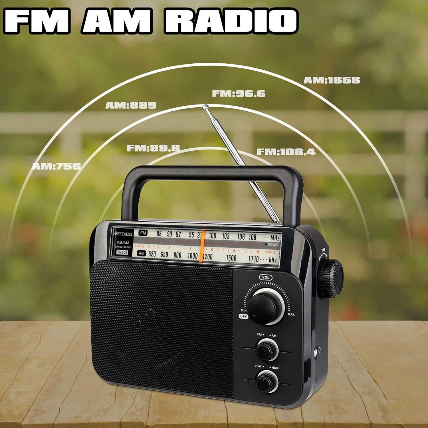 Retekess TR604 Przenośne Radio, FM AM