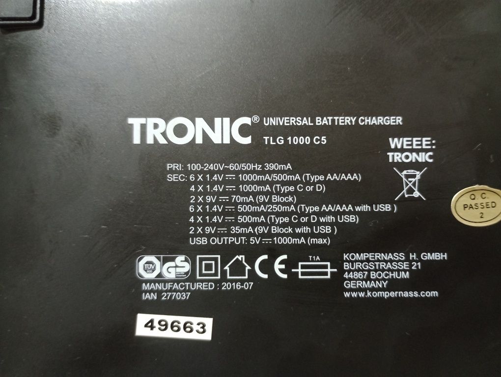 Tronic ładowarka  prostownik AAA Aa automatyczna do baterii