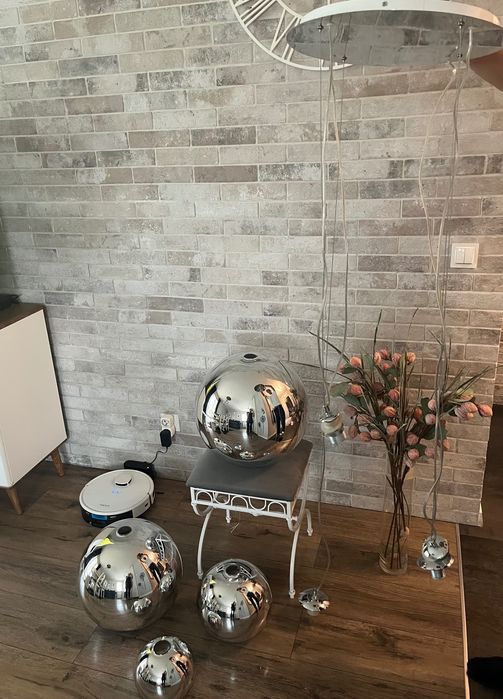 Lampa wisząca AZZARDO Silver Ball 4 – nowa, srebrna, designerska