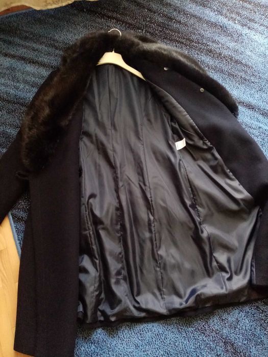 Płaszcz szalowy zimowy damski rozmiar 46