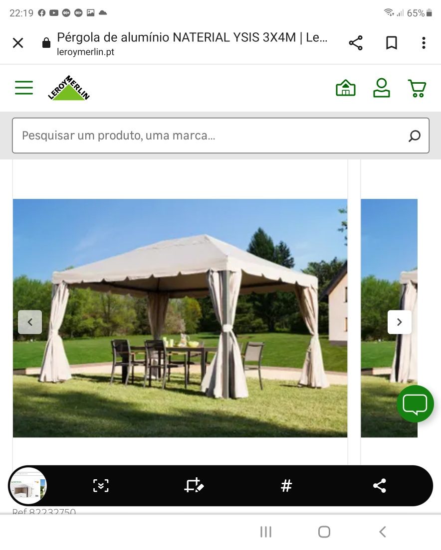 Pérgola /Tenda Jardim como nova/exterior