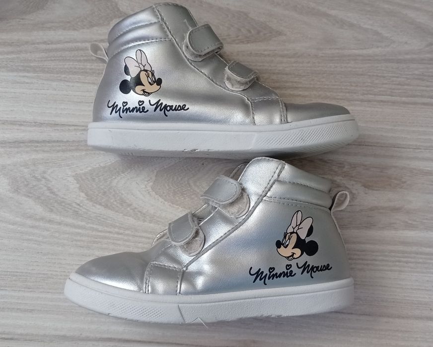 Buty wiosna jesień srebrne Fox bynny Sinsay myszka Minnie na rzepy 28