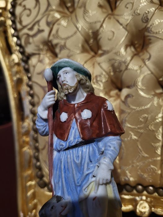 Stara porcelanowa figurka Święty Roch