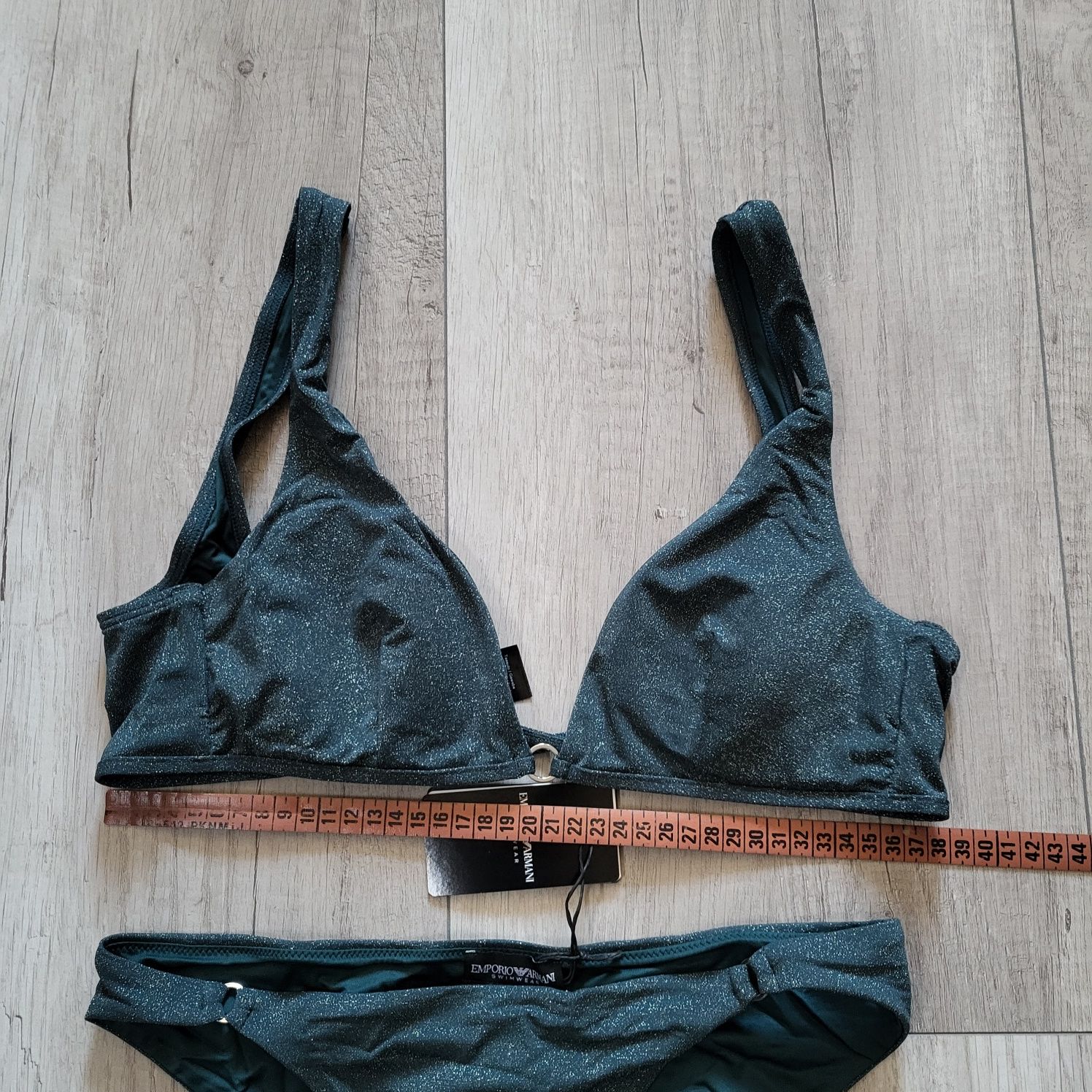 Kostium kąpielowy dwuczęściowy Emporio Armani 38M butelkowa zieleń