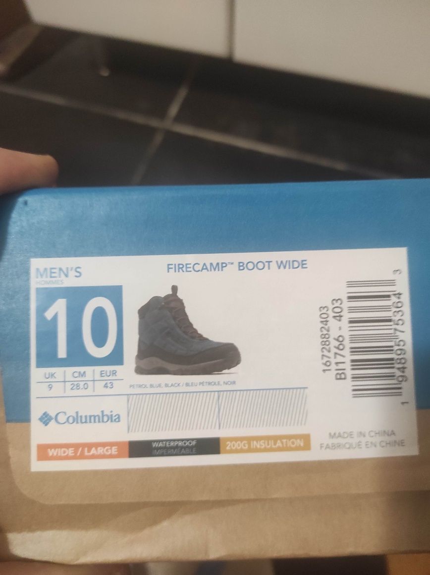 Термочеревики columbia wide eur 43 на 27.5 см men's firecamp boot
