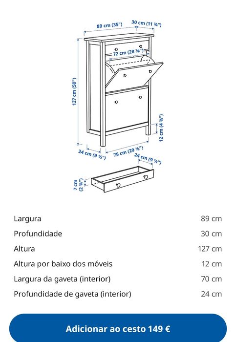 2 Sapateira ikea Hemnes